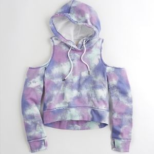 Hollister cold shoulder purple hoodie